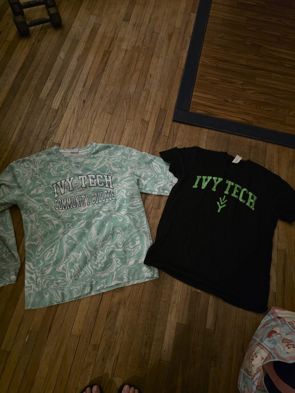 Champion Ivy Tech Mint Marble Long Sleeve Sweatshirt & Black Logo Tee Set